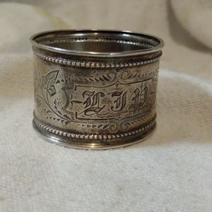 Monogrammed Napkin Ring Sterling Silver Engraved A